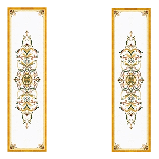 Marble Inlay Flooring Medallion Rectangular Marble Inlay Medallion for Luxury Interior Design