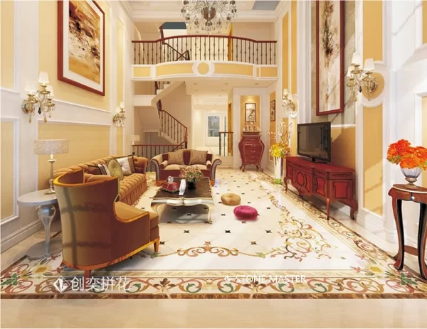 Classic Marble Inlay Carpet Flooring Design