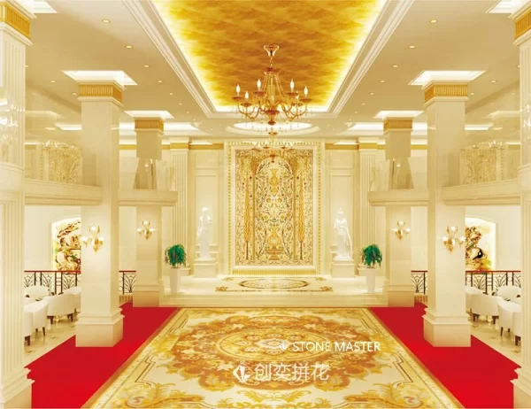 Luxury Mosaic Carpet Medallion Marble Inlay Flooring