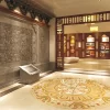 Elegant Lotus-Inspired Marble Medallion Flooring