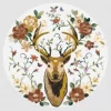 Majestic Pietra Dura Stone Deer Marble Inlay Background Wall
