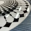 Contemporary Marble Inlay Table Black & White