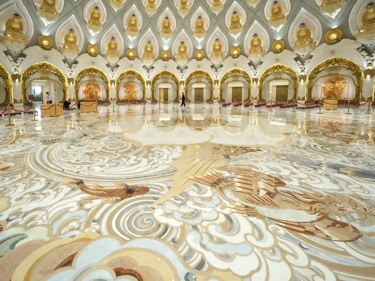 marble inlay flooring for temple church classic style floor design