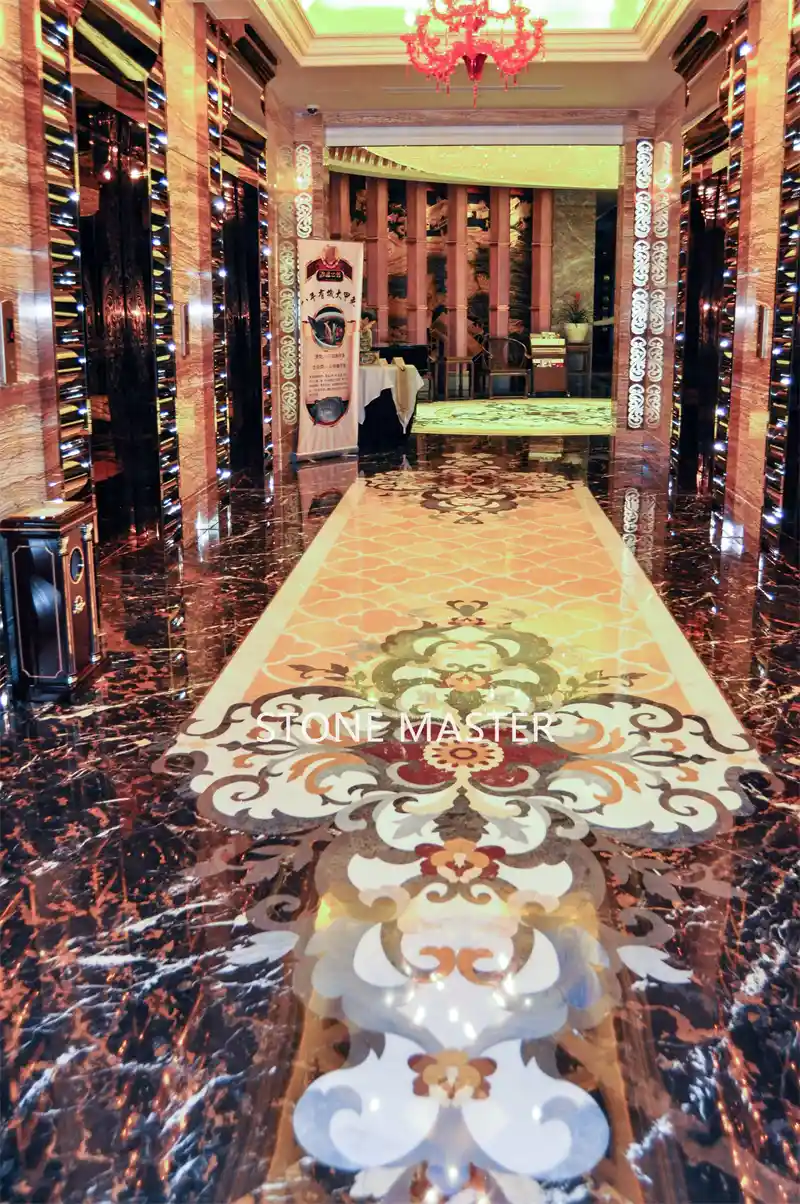 Royal Style Waterjet Marble Inlay Medallion Club in France High-end Club