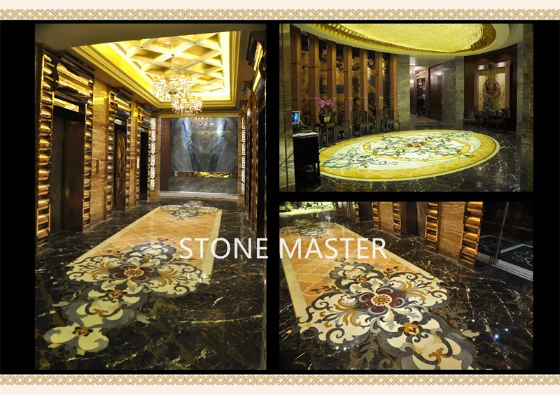 Royal Style Waterjet Marble Inlay Medallion Club in France High-end Club