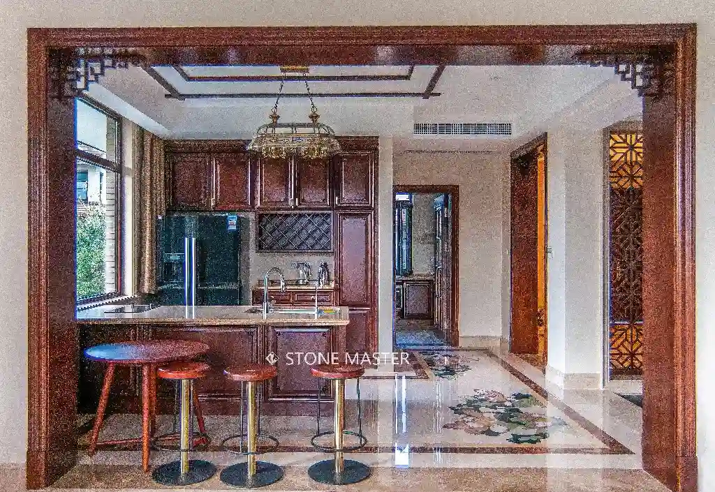 marble inlay medallion for villa living room