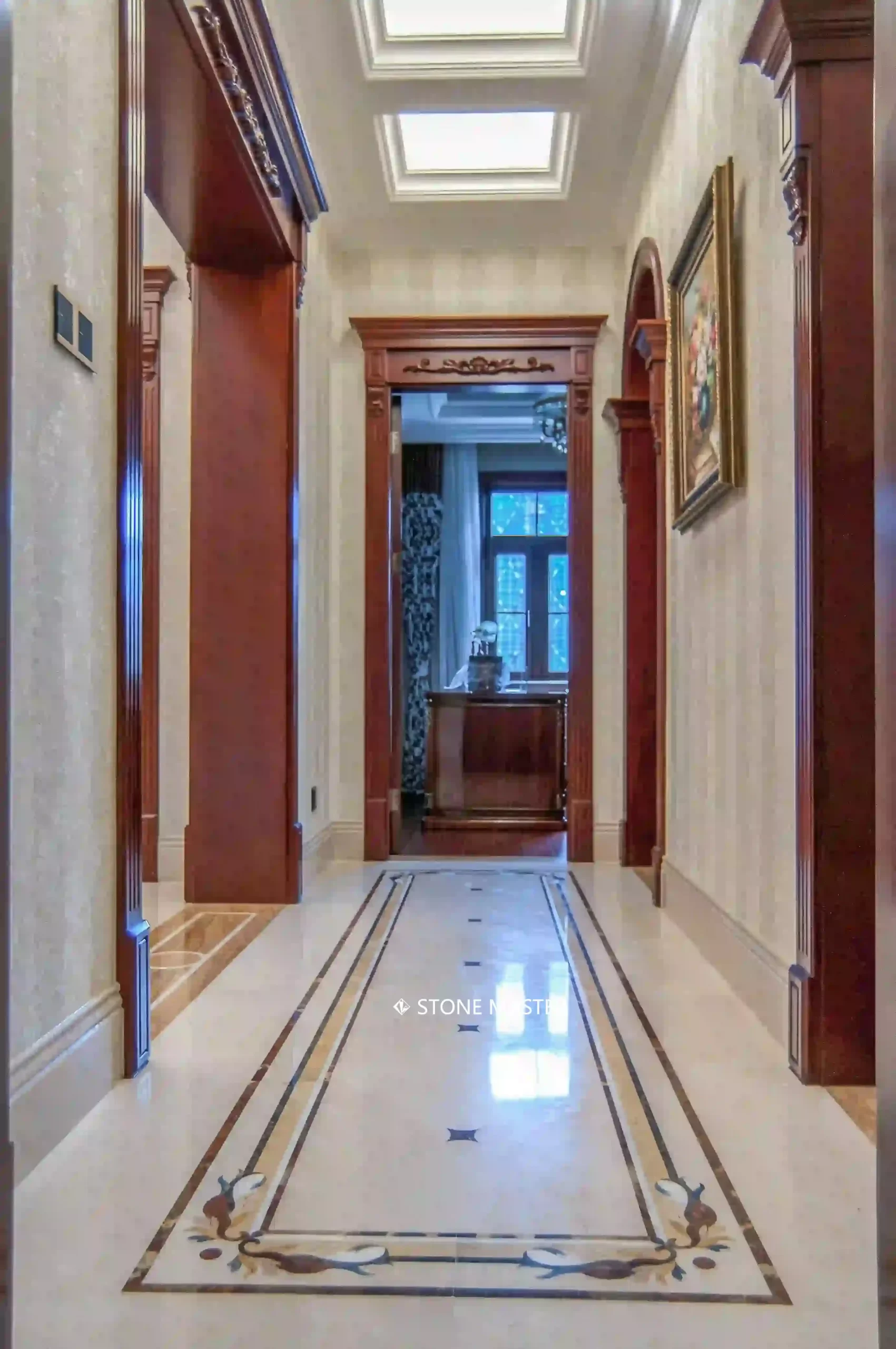 Pietra dure art marble inlay flooring for luxury interior design