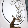 Majestic Pietra Dura Stone Deer Marble Inlay Background Wall