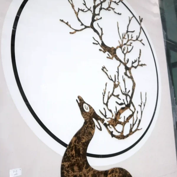 Majestic Pietra Dura Stone Deer Marble Inlay Background Wall