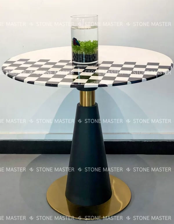 Contemporary Marble Inlay Table Timeless Design with Classic Marble
