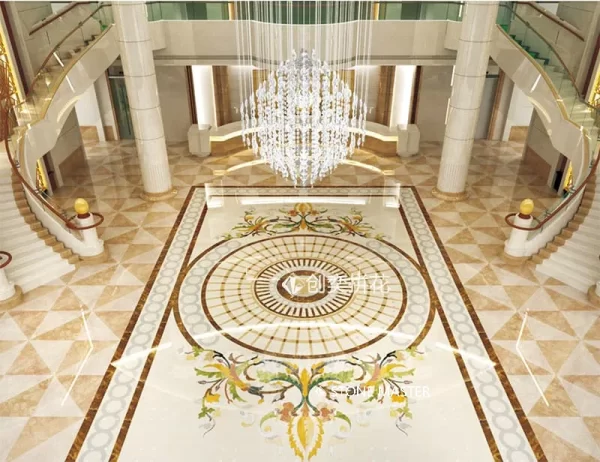 Grand Marble Inlay Medallion – A Masterpiece of Luxury Flooring