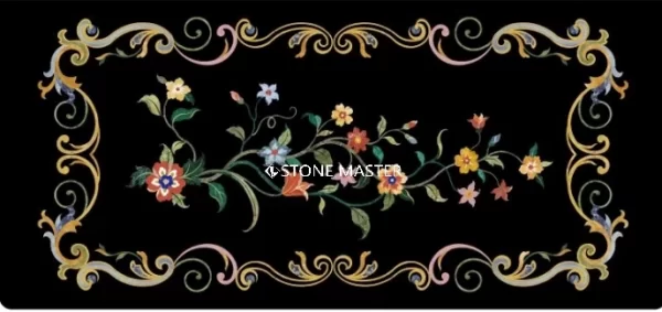 Exquisite Marble Inlay Table with Pietra Dura Art