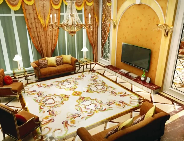 Luxurious Inlaid Marble Flooring for Elegant Interiors