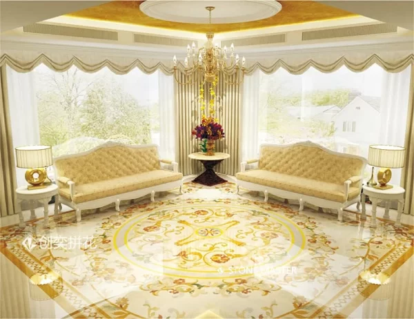 Exquisite Classic Marble Inlay Flooring Medallion – A Timeless Masterpiece Luxurious Classic Design