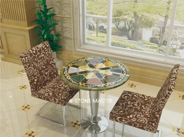 Luxury Marble Inlay Dining Table – Timeless Elegance & Durability