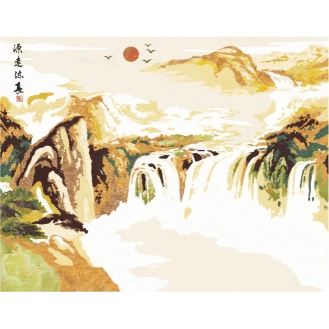 Luxurious Marble Inlay Stone Wall with Scenic Landscape Design wall decor featured wall
