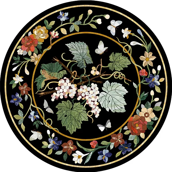 Luxury Marble Inlay Table with Parchinkari Art, Luxury Dining Spaces, Classical Living Rooms, or High-end Office Interiors