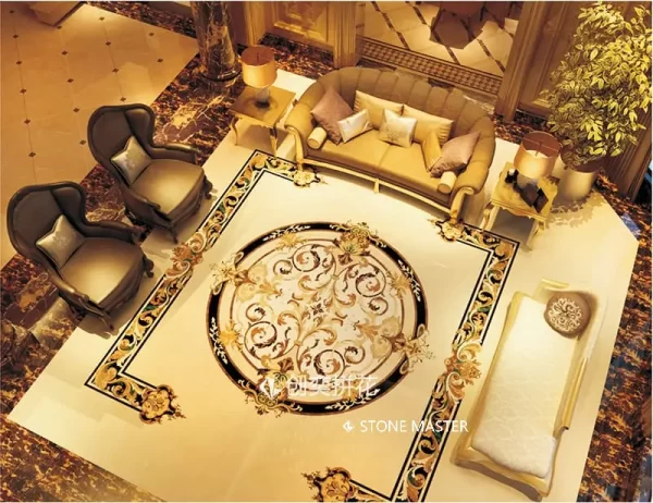 Grand Marble Inlay Medallion – A Masterpiece of Luxury Flooring Marble Design Luxury Flooring
