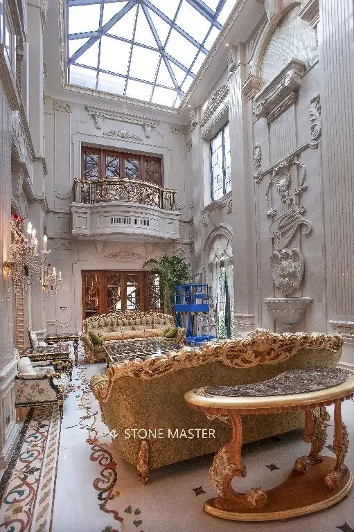 Classic luxury inlaid marble flooring design custom design