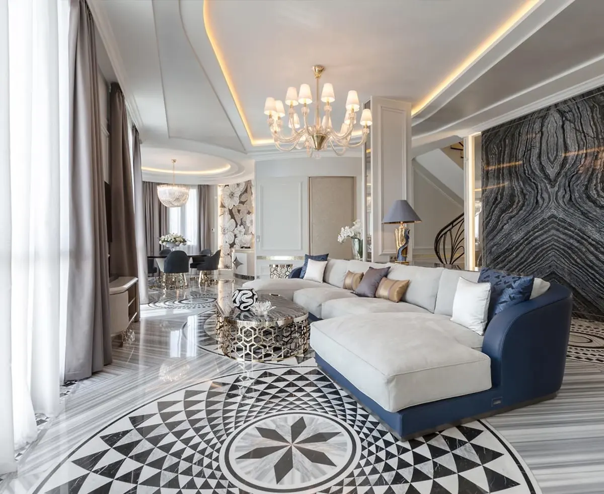 Luxury Marble inlay flooring marble inlay wall table villa hotel mansion