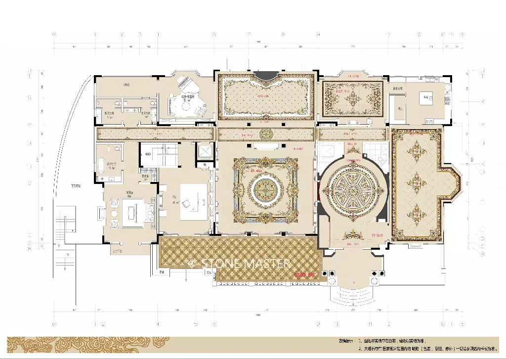 High-end mansion interior design Pietra Dura Art