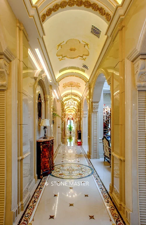 Classic luxury inlaid marble flooring design custom design