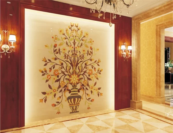 Exquisite Marble Inlay Stone Wall Decor