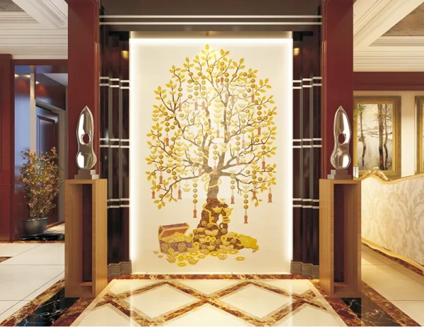 Prosperity Tree – Luxury Inlay Marble Stone Wall