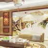 Luxurious Marble Inlay Stone Wall with Scenic Landscape Design wall decor featured wall