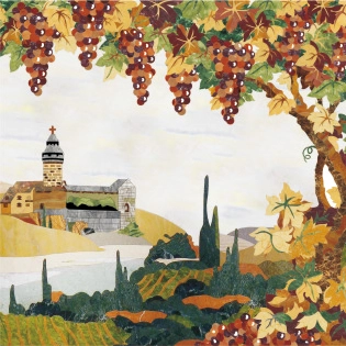 Pietra Dura Stone Inlay Wall – Vineyard Theme
