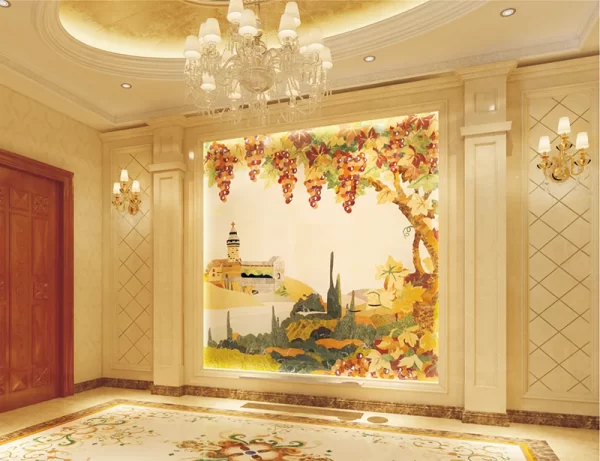 Pietra Dura Stone Inlay Wall – Vineyard Theme