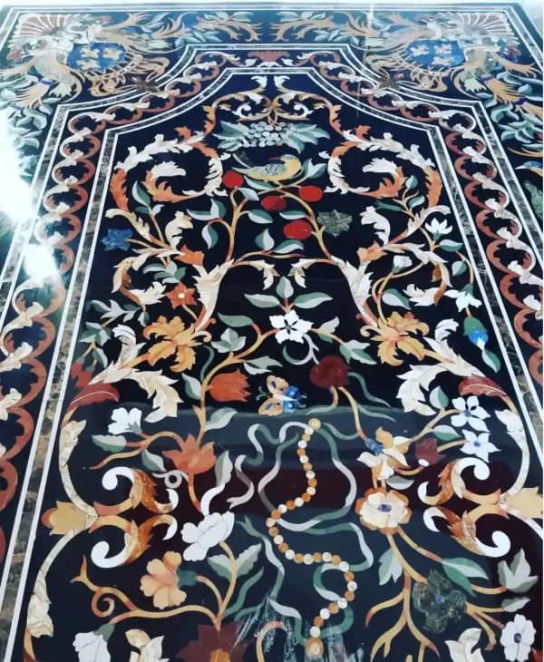 Luxury Marble Inlay Furniture Dinning Table Classic Marble Exquisite Inlay Design with Pietra Dura
