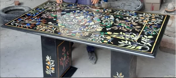 Luxury Marble Inlay Furniture Dinning Table Classic Marble Exquisite Inlay Design with Pietra Dura