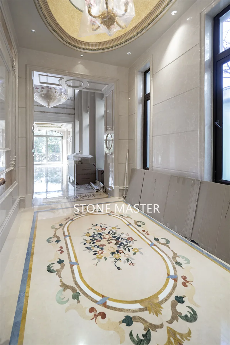 Luxury Marble Inlay for High-end Villa in Bangladesh Corridor Entrance Living room