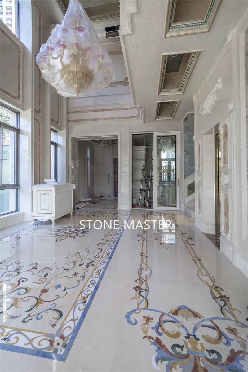 Luxury Marble Inlay for High-end Villa in Bangladesh Corridor Entrance Living room