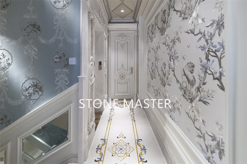 Luxury Marble Inlay for High-end Villa in Bangladesh corridor