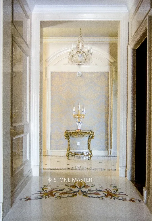 Classic luxury inlaid marble flooring design custom design
