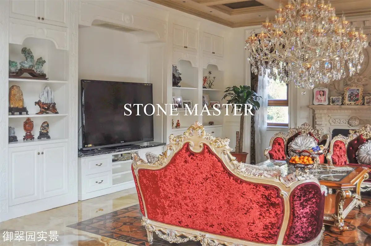 Royal Marble Inlay Design Mansion in Dubai Luxury Villa Marble Inlay flooring