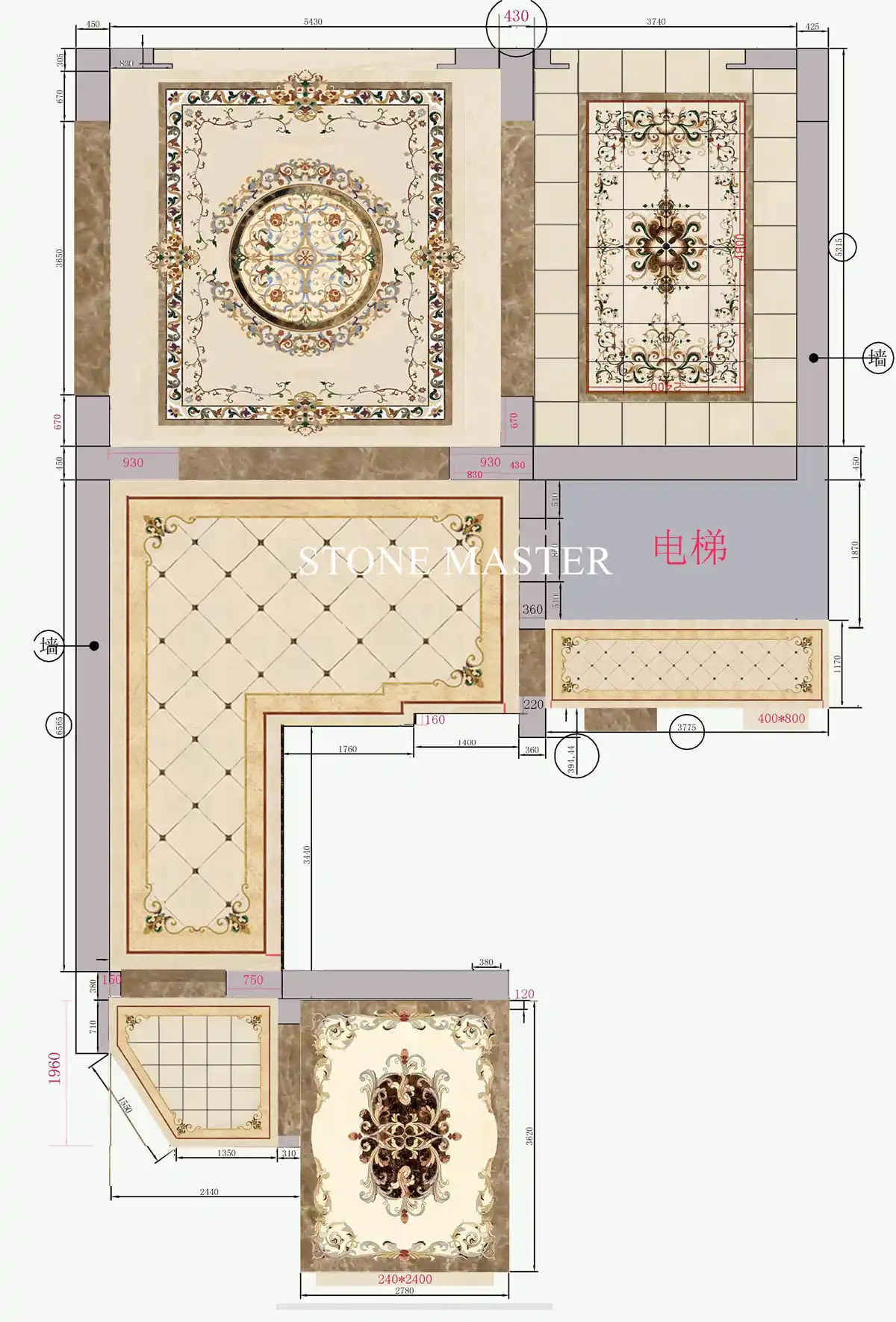 Royal Marble Inlay Design Mansion in DubaiLuxury Marble Inlay