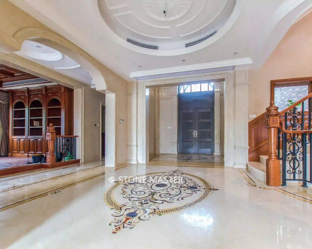 marble inlay medallion for luxury villa mansion interior flooring design