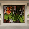 Exquisite Marble Inlay Background Wall Decor Inspired by Picasso