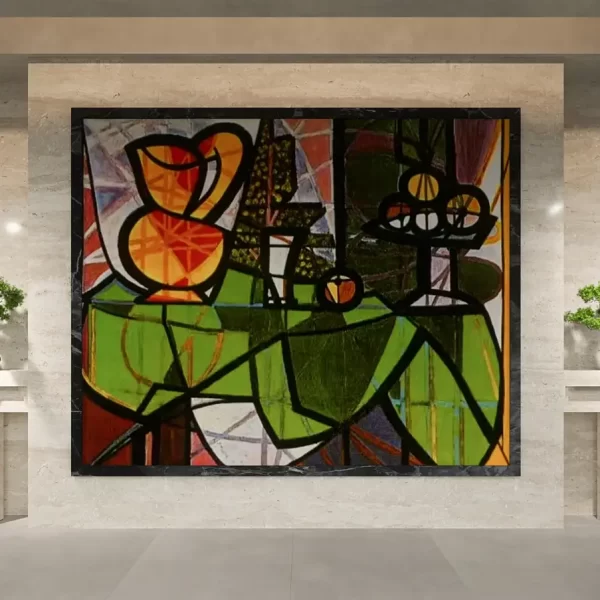 Exquisite Marble Inlay Background Wall Decor Inspired by Picasso