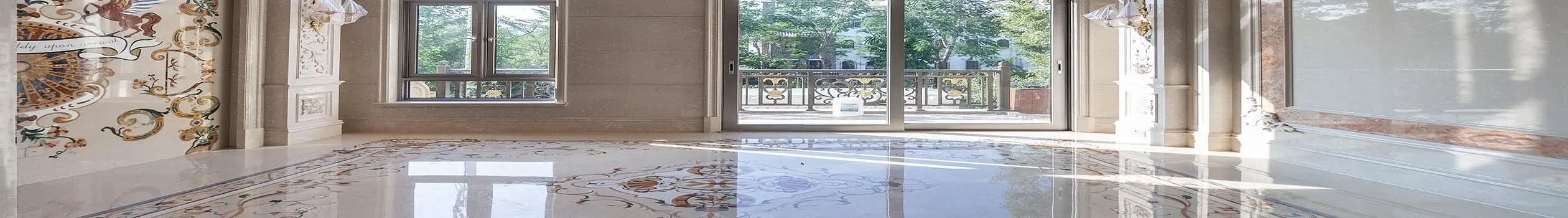 luxury marble inlay medallion flooring luxury interior design villa hotel mansion lobby