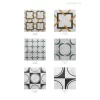 Modern Minimalist Marble Inlay Flooring Pietra Dure Floor Design with Marble Inlay Tile Medallions