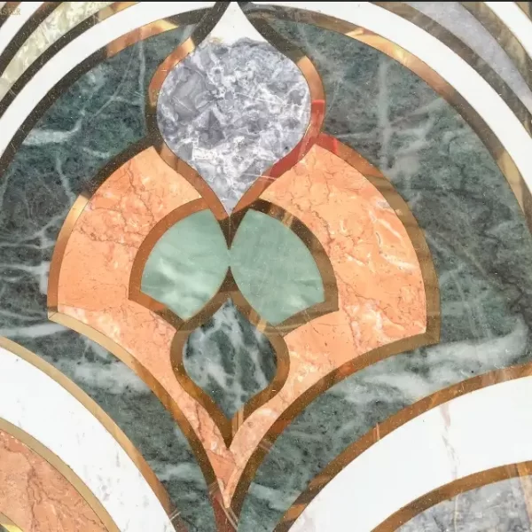 Custom Marble Flooring Contemporary Style Hall Villa Entrance Corridor Elegant Inlaid Marble Floor Design – Custom Marble Medallions