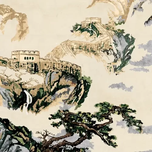Exquisite Marble Inlay Wall Panel – Great Wall of China Theme landscape luxury grand home villa