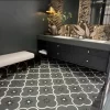 Modern Minimalist Marble Inlay Flooring Pietra Dure Floor Design with Marble Inlay Tile Medallions