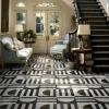 Marble Inlay Floor Design with Geometric Tile Medallion