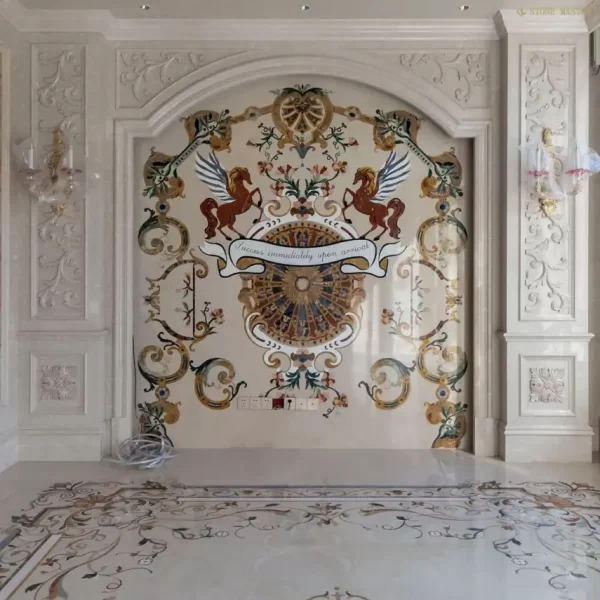 Symbol of Success: Marble Inlay Background Wall Decor