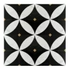 Marble Inlay Floor Design with Geometric Floral Tile Medallion